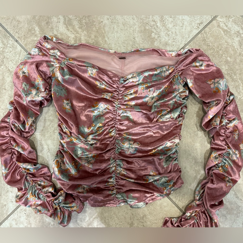 Free People Velvet Scrunch Top